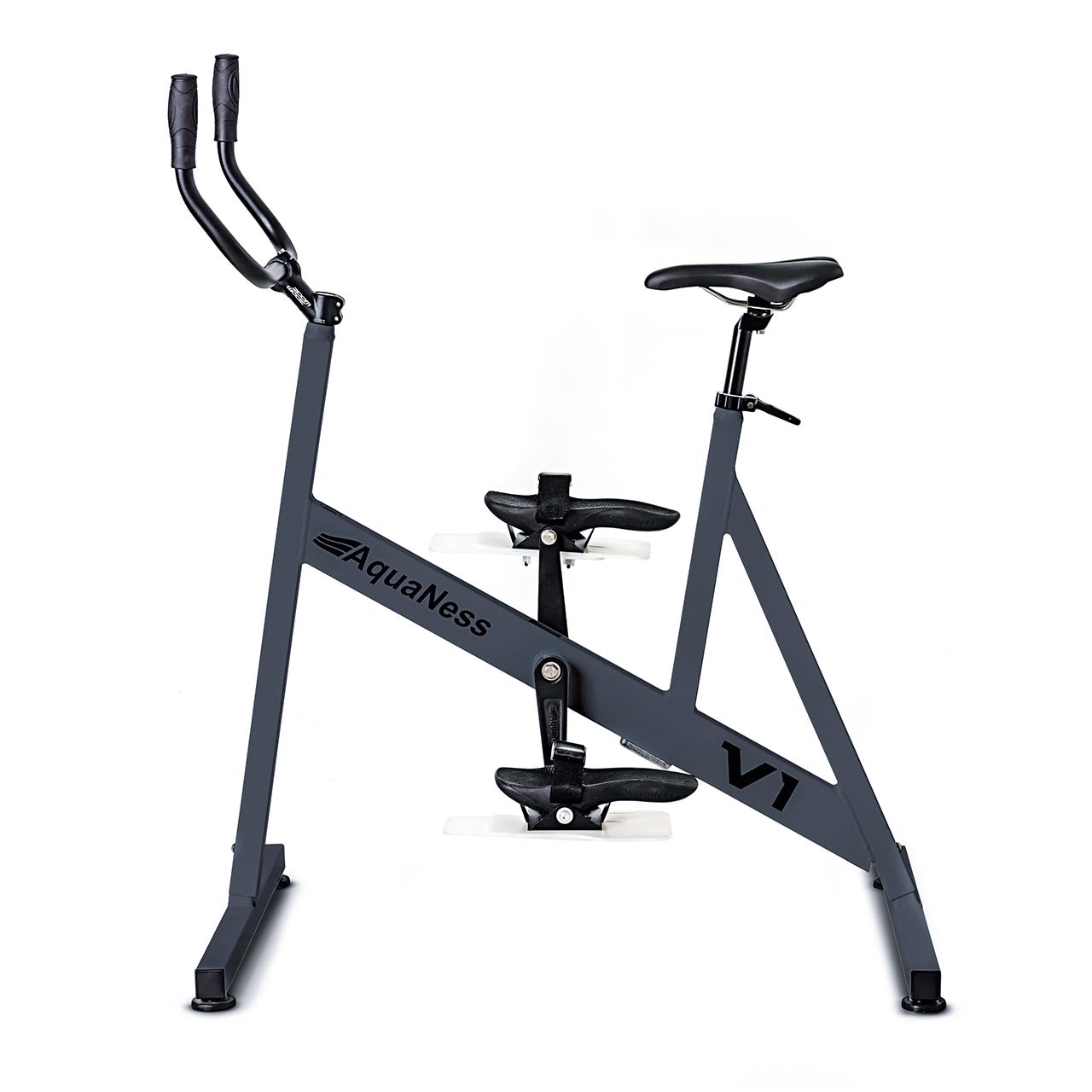 AquaNess V1 The Essential water fitness bike designed for underwater cycling and low-impact exercise. Featuring a durable pool-ready construction, comfortable seating, and user-friendly controls, this aquatic bike supports cardiovascular conditioning, strength development, and rehabilitation activities in aquatic environments.